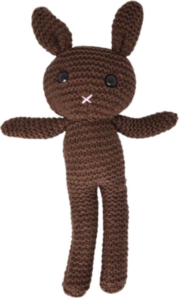 BUBBELOO™ AMIGURUMI BUNNY (BROWN)|KNUFFEL|SPEELGOED|KONIJN|AMIGURUMI|ZACHT|BIO|BABY|PEUTER